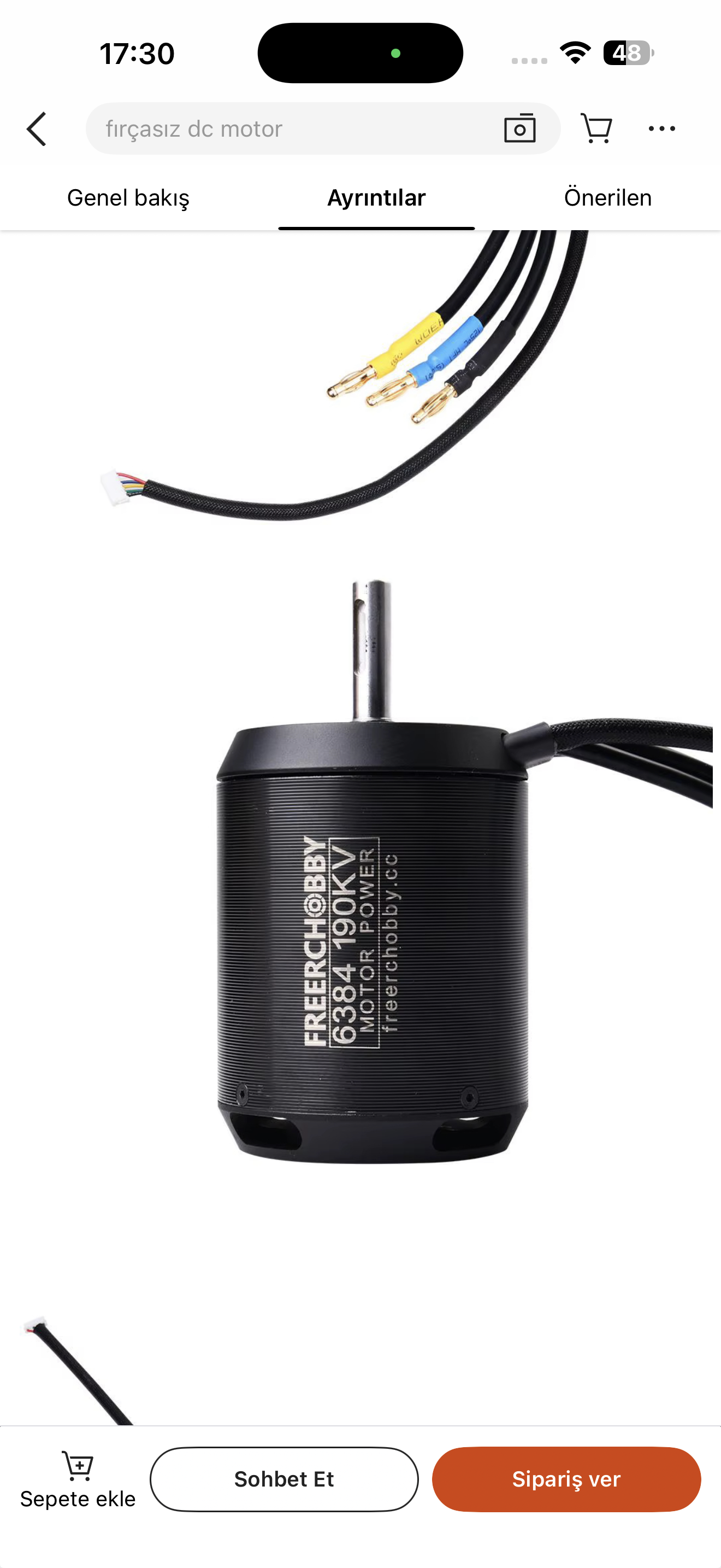 6384 48v 4.000w motor 9nm tork